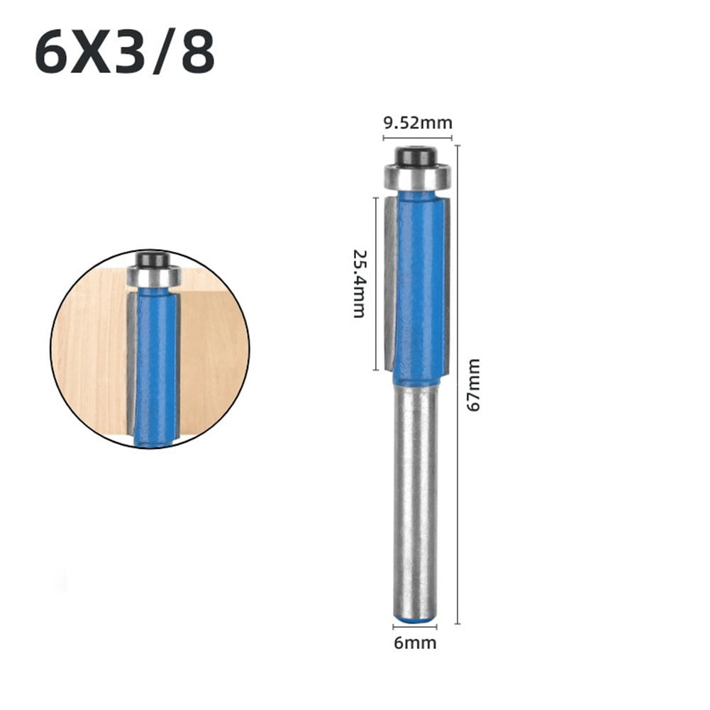 4 Cutter Router Bit 4PCS 1/4 In 6mm Shank Milling Cutter Router Bearing Router Bit Trimming ...