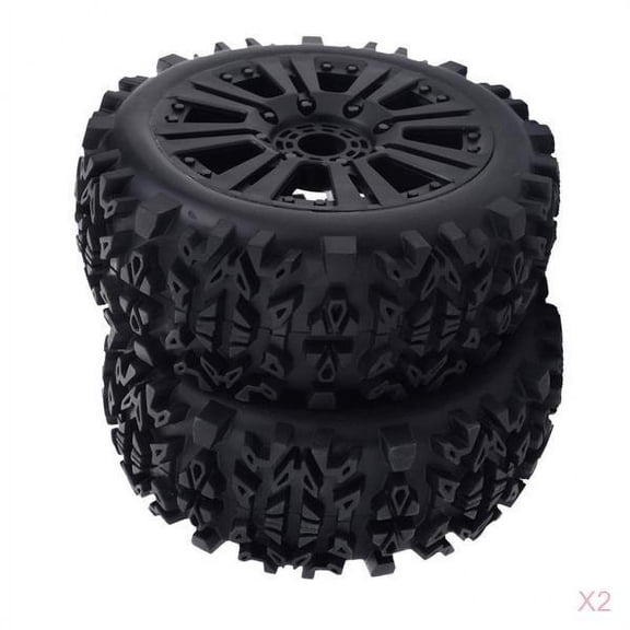 4PCS 1/8 RC Crawler Tires and Rims, Rock Climbing Tires