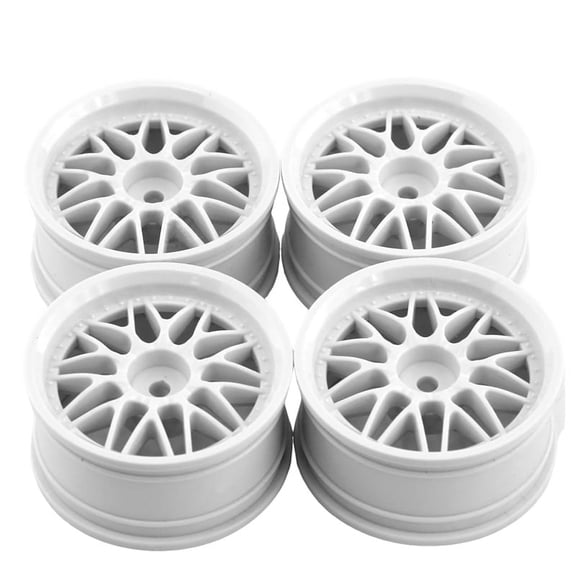 4PCS 1.9Inch Plastic 52MM Wheel Hub Rim for RC Car 1/10 On-Road Drift RedCat ,White