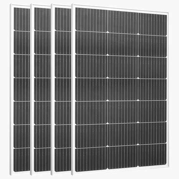 4PCS 100W Monocrystalline Solar Panels, High-Efficiency 23% Mono PV Module with MC4 Connectors&Aluminum Frame, IP65 Waterproof for RV, Boat, Off-Grid Power Systems