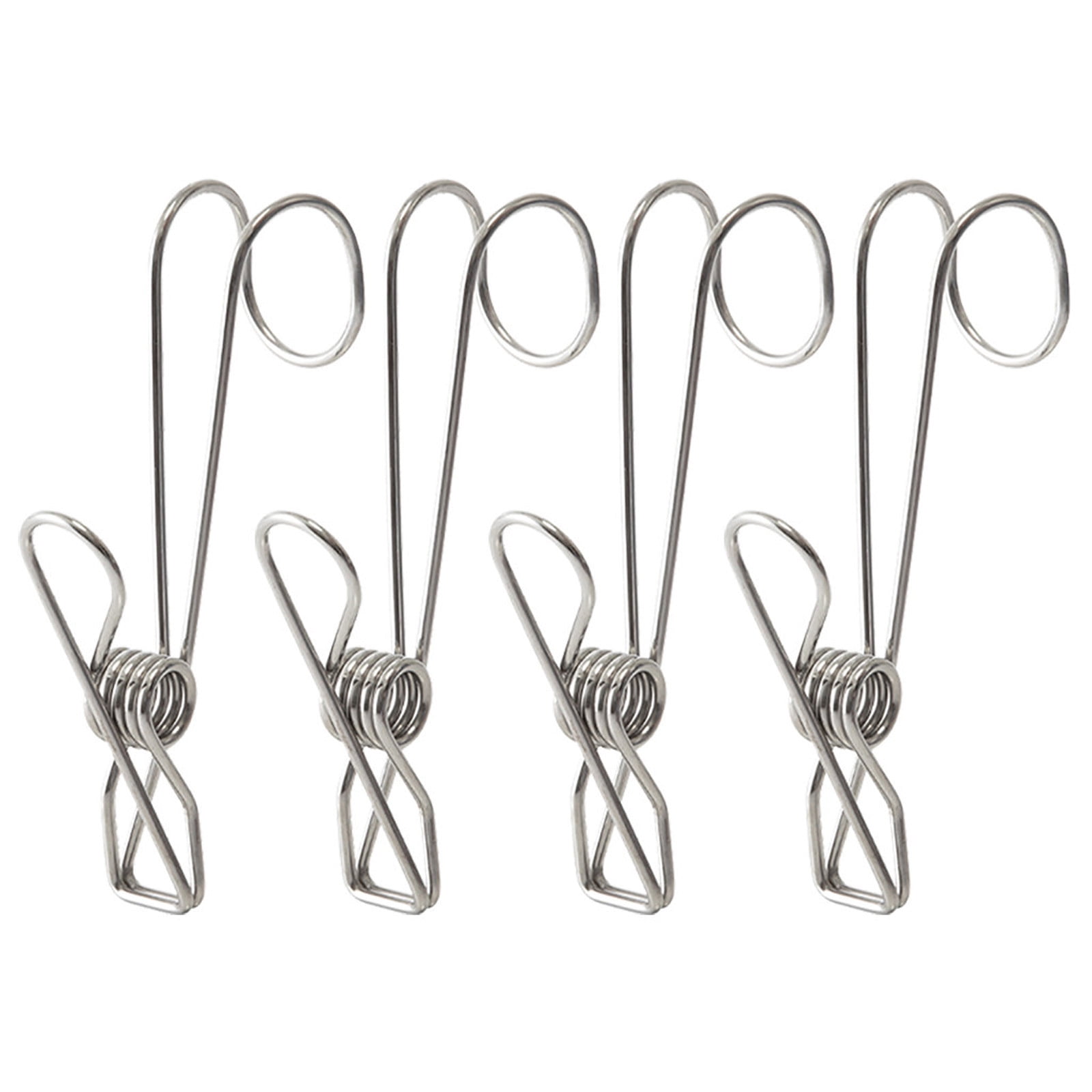 4PCS 11CM Hook Stainless Steel Metal Spring Clips with Hooks Drying
