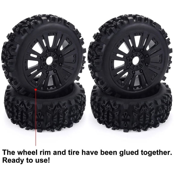 4PCS 120mm RC Car Off-road Car Buggy Wheel Rim & Tires Tyre for 1/8 ZD Racing Redcat Team Losi VRX HPI Kyosho HSP