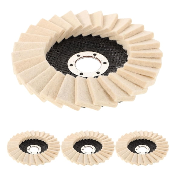 4PCS 125mm Wool Buffing Polishing Wheels Flap Discs for Angle Grinder Wool Felt Polishing Pads for Metal Car Automotive Finishing