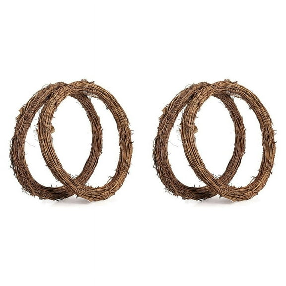 4PCS 14 Inch Grapevine Wreaths Wreath Rattan Wreath Garland for DIY Christmas Craft or Wedding Decors