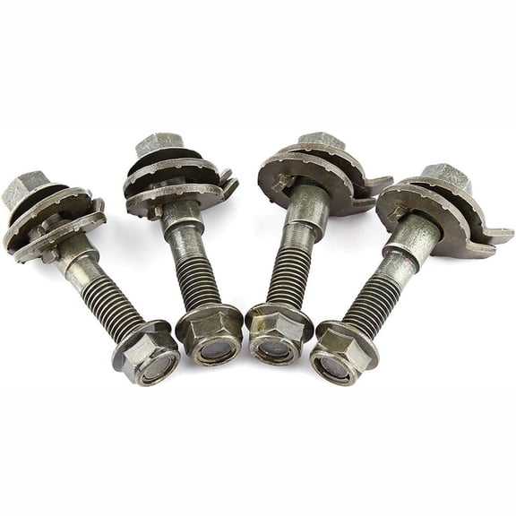 4PCS 14mm Adjustable Camber Bolt Kit Front Wheel Alignment Correction Eccentric Camber Set Steel Suspension Adjustment Kit for Cars Trucks SUVs Tire Wear Handling Improvement