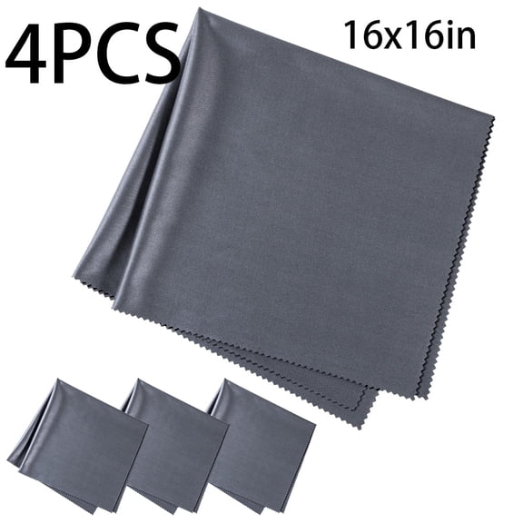 4PCS 16"x16" Extra Large Microfiber Cleaning Cloths for Lens, K&F Concept Microfiber Cloths for Electronics, Laptops, Telescope, Computers, Glasses - Gray