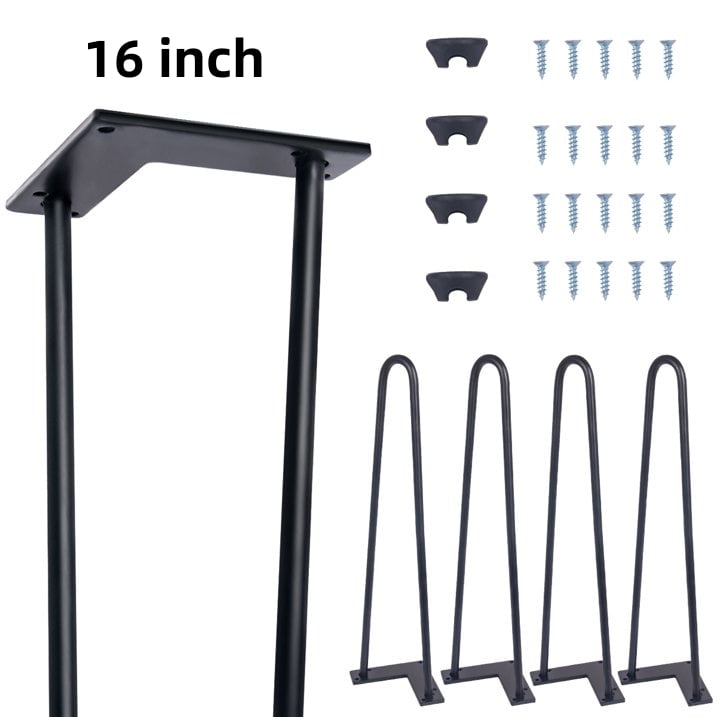 4PCS 16in Heavy Duty Hairpin Furniture Legs, Metal Home DIY Projects for TV Stand, Sofa with