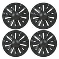 4PCS 19in Wheel Hub Cap Matte Black Sporty Wheel Rim Cover Replacement