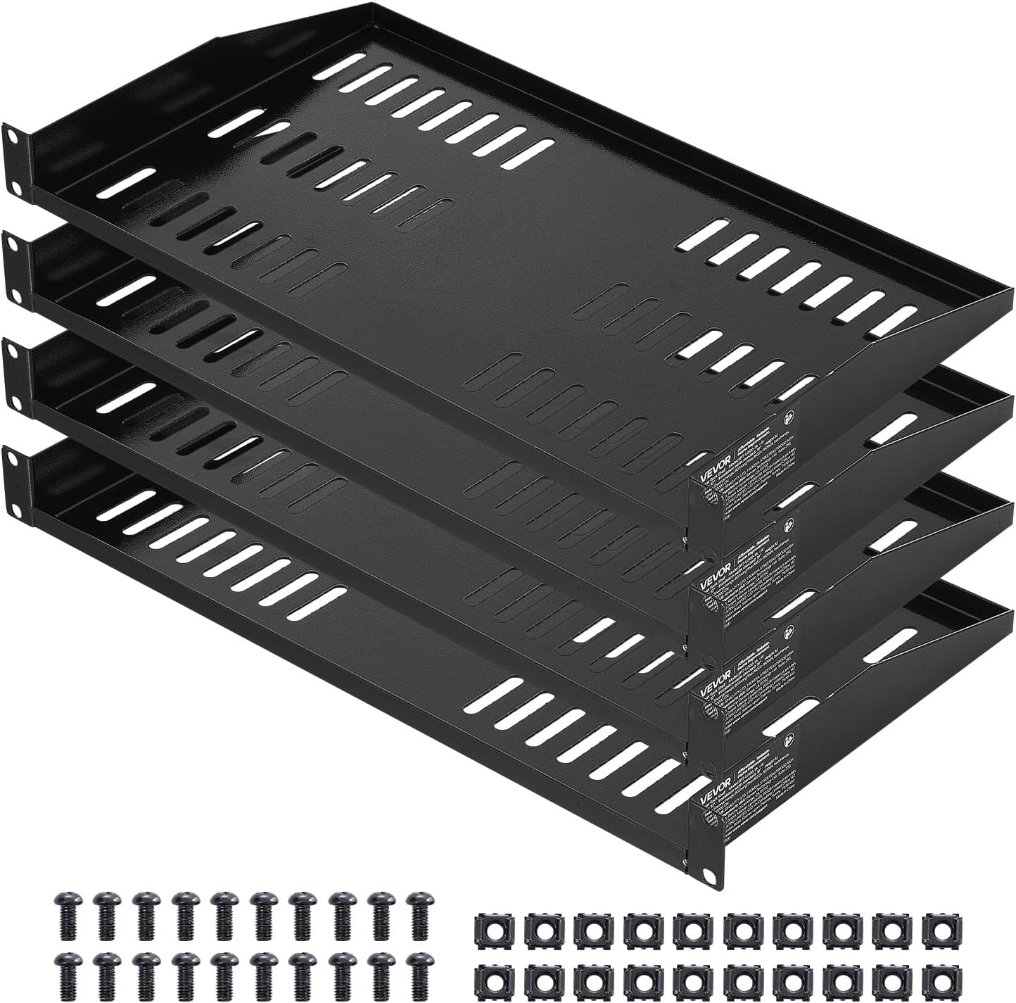 4PCS 1U Server Rack Shelf, Universal Vented Rack Mount Cantilever Tray ...