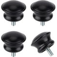 thumbnail image 1 of 4PCS 1x1 Black Drapery Round Curtain Rod Finials Roman Shower Curtain Rods with Screws Plastic Small Mushroom Shape Replacement Decorative Mini Head Caps for 5/8 Inch Dia Rod M5 Thread Dia, 1 of 8