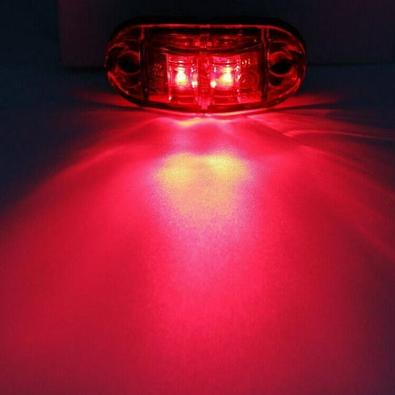 4PCS 2 LED Side Marker Amber Red Lights Clearance Light Truck Trailer RV Lamp