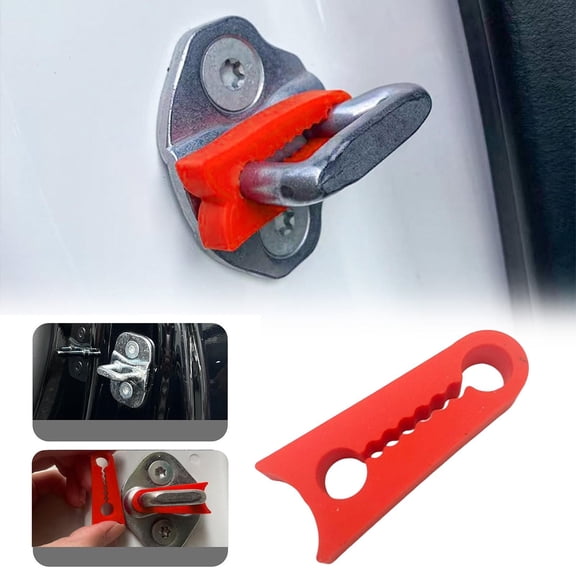 4PCS 2026 New Car Door Lock Cover Pad,Silicone Car Door Latch Covers Shock Absorber Pad with Non-Slip Teeth Design,Universal Cars Doors Lock Protector for Truck/SUV(Red)
