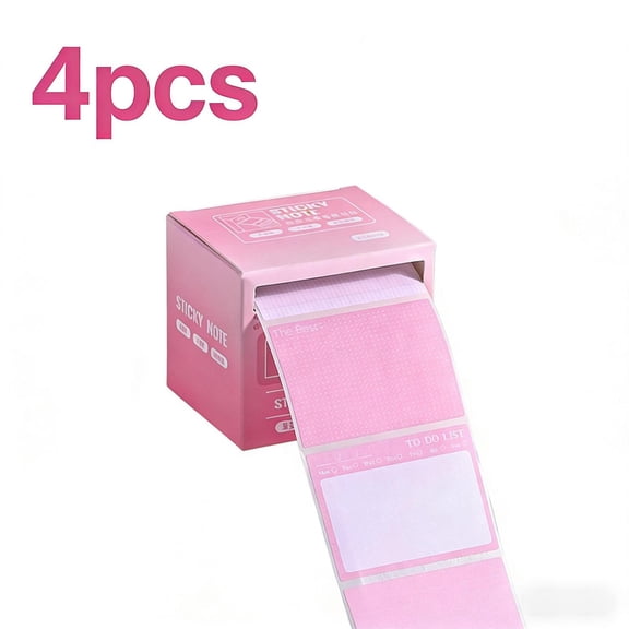 4PCS 256 Sheet Pull-Out Index Tabs, Lined & Grid Sticky Notes for Office & Reading Organization (Pink)
