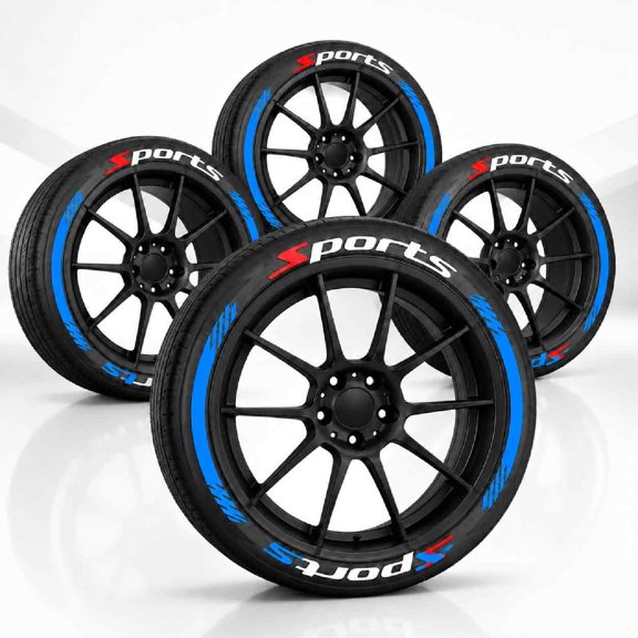4PCS 2D Car Tire Waterproof Universal Stickers Wheel Decals Motorcycle, 3D Tire Lettering Stickers for SUV Sedan Truck Rim Decor, Waterproof