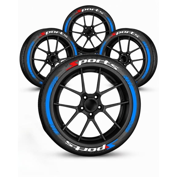 4PCS 2D Car Tire Waterproof Universal Stickers Wheel Decals Motorcycle Auto Exterior Accessories, Raised Sport Lettering Set for SUV Sedan Truck Rim Decor Aufkleber