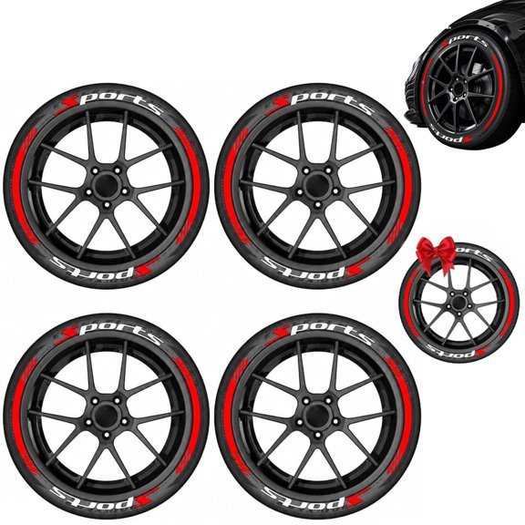 4PCS 2D Tire Lettering Stickers, Car Tire Waterproof Universal Stickers Wheel Decals Motorcycle Auto Exterior Accessories, Easy DIY Installation Raised Sport Lettering Set Decor Aufkleber