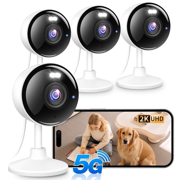 2K Indoor Camera Wireless for Home Security,5G & 2.4G WiFi Cameras Indoor for Baby Pet Dog Cat Cam,2-Way Audio,Full Color Night Vision,Siren,IP65