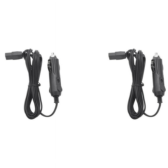 4PCS 2M 12V Replacement Car Cooler Box Fridge Lighter 2 Pin Charger Cable,4 x Car Cooler Cool Box Mini Fridge Lead Cable Plug,Black