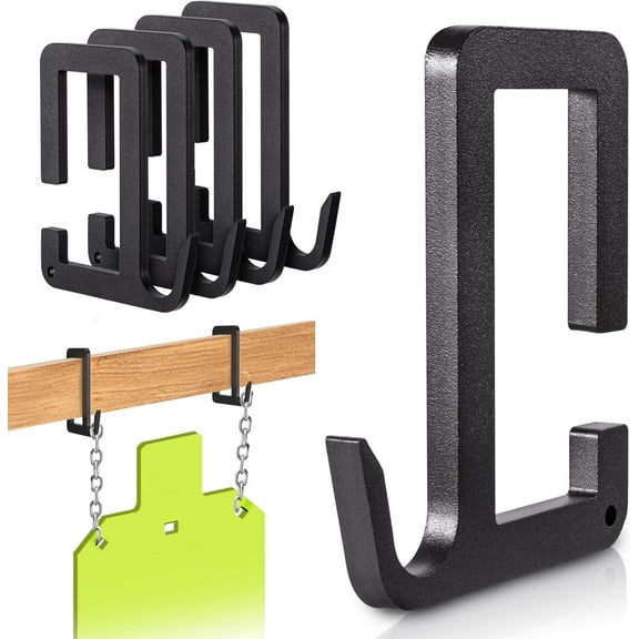 4PCS 2x4 Steel Target Hanger, AR500 Steel Shooting Target Stand Brackets Silhouette Shooting Hook Holders, Heavy Duty Metal Gong Hanging Kit, DIY Assembly for Precision Shooting Indoor Outdoor Range