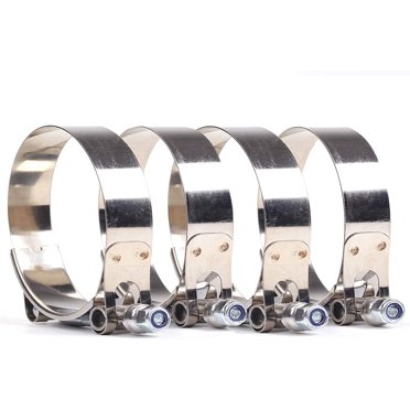 4PCS 3.5" Stainless Steel T-Bolt Hose Clamps (95-103mm) For Turbo/Silicone Hoses