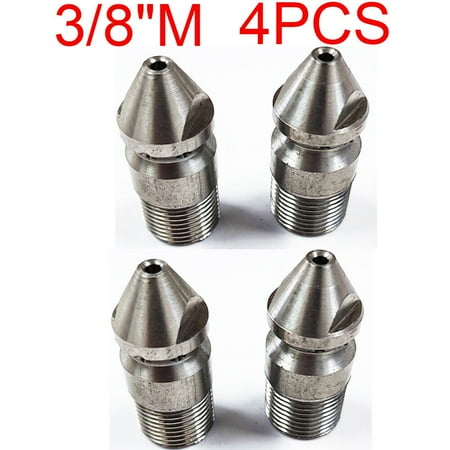 4PCS 3/8" High Pressure Washer Sewer Jetter Spray Head Hose Drain Cleaner Nozzles US Stock