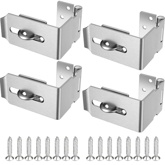 4PCS 304 SS Locking Hasp , 90 Degree Right-Angle Padlock Hook for Gates, Toolboxes , Lockers