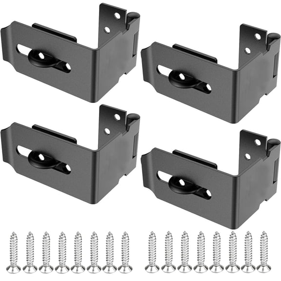 4PCS 304 SS Locking Hasp , 90 Degree Right-Angle Padlock Hook for Gates, Toolboxes , Lockers