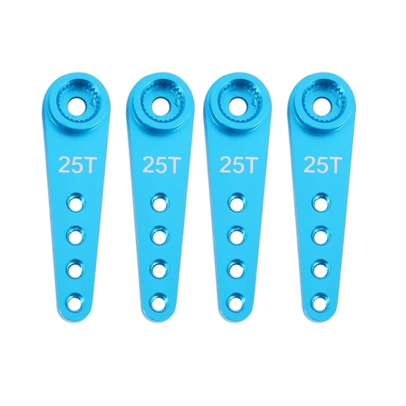 4PCS 37Mm 25T Metal Extension Steering Servo Arm Horn for RC Car Crawler Parts,Blue
