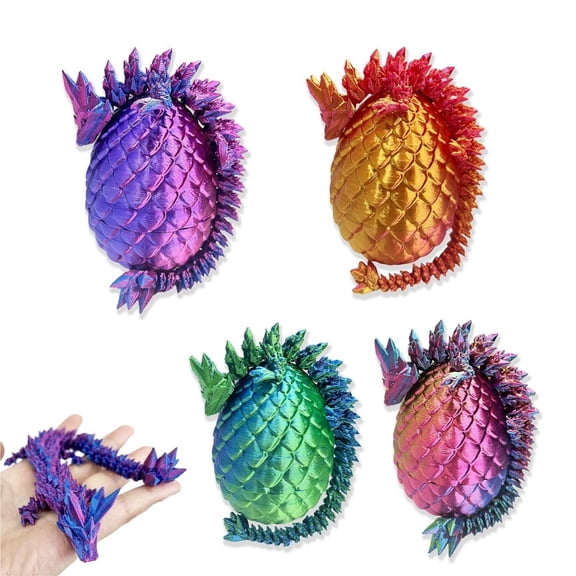 4PCS 3D Printed Dragon Egg Set Desktop Decoration