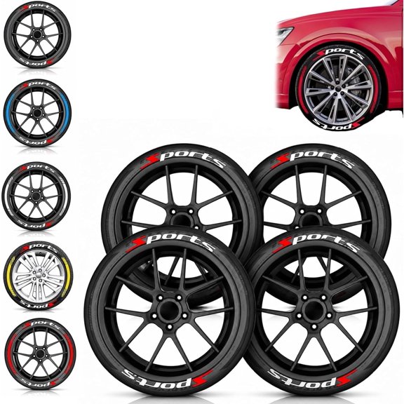 4PCS 3D Tire Lettering Stickers – Thickened Wheel Sidewall Decals for Cars & Motorcycles Waterproof Raised Sport Lettering Set for SUV Sedan Truck Rim Decor Aufkleber ,A