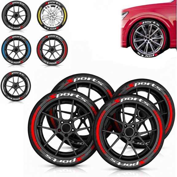 4PCS 3D Tire Lettering Stickers – Thickened Wheel Sidewall Decals for Cars & Motorcycles Waterproof Raised Sport Lettering Set for SUV Sedan Truck Rim Decor Aufkleber ,E