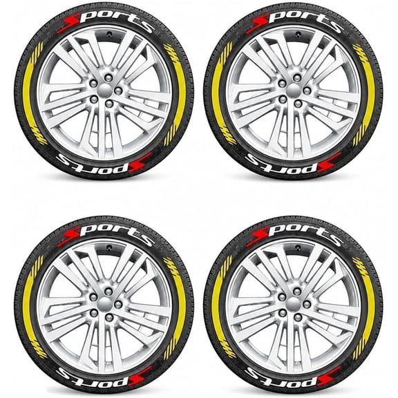 4PCS 3D Tire Lettering Stickers, Waterproof Universal Wheel Decals for Car, Truck, SUV & Motorcycle, Raised Rubber Sidewall Letter Stickers, DIY Rim Exterior Decoration