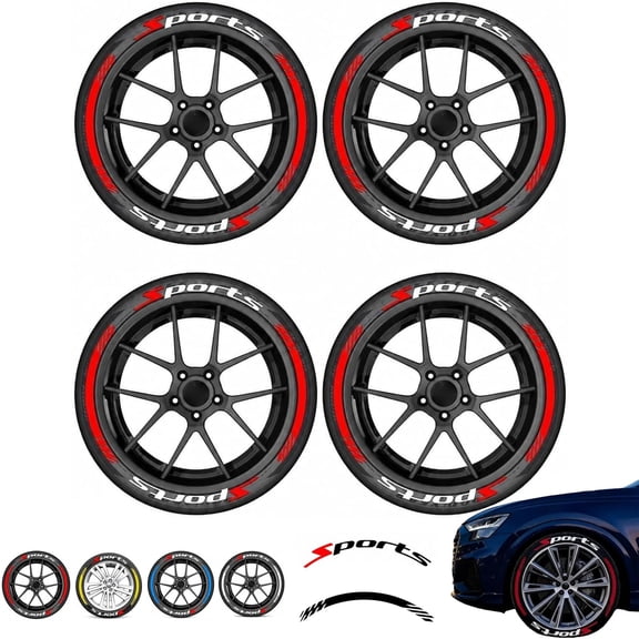 4PCS 3D Tire Lettering Stickers, Waterproof Universal Wheel Decals for Car, Truck, SUV & Motorcycle, Raised Rubber Sidewall Letter Stickers, DIY Rim Exterior Decoration