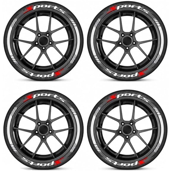 4PCS 3D Tire Lettering Stickers, Waterproof Universal Wheel Decals for Car, Truck, SUV & Motorcycle, Raised Rubber Sidewall Letter Stickers, DIY Rim Exterior Decoration