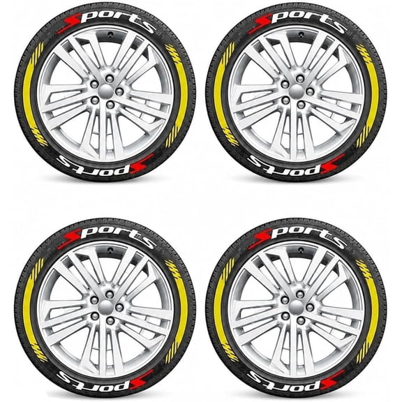 4PCS 3D Tire Lettering Stickers, Waterproof Universal Wheel Decals for Car, Truck, SUV & Motorcycle, Raised Rubber Sidewall Letter Stickers