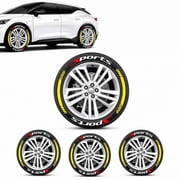 4PCS 3D Tire Lettering Stickers, Waterproof Universal Wheel Sidewall Decals, Sport Lettering Wheel hub Stickers Decorative Stickers, Raised for SUV Sedan Truck Personality D cor