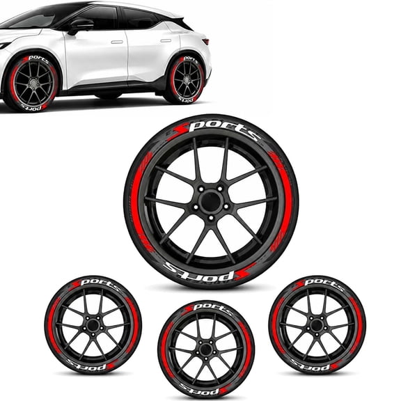 4PCS 3D Tire Lettering Stickers, Waterproof Universal Wheel Sidewall Decals, Sport Lettering Wheel hub Stickers Decorative Stickers, Raised for SUV Sedan Truck Personality Décor
