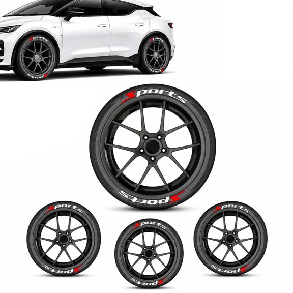 4PCS 3D Tire Lettering Stickers, Waterproof Universal Wheel Sidewall Decals, Sport Lettering Wheel hub Stickers Decorative Stickers, Raised for SUV Sedan Truck Personality Décor