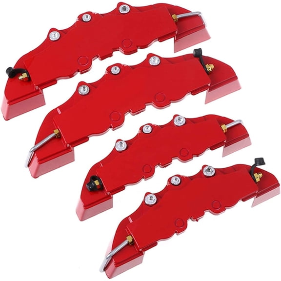 4PCS 3D Universal Red Style Car Disc Brake Caliper Covers Front & Rear Car Caliper Cover