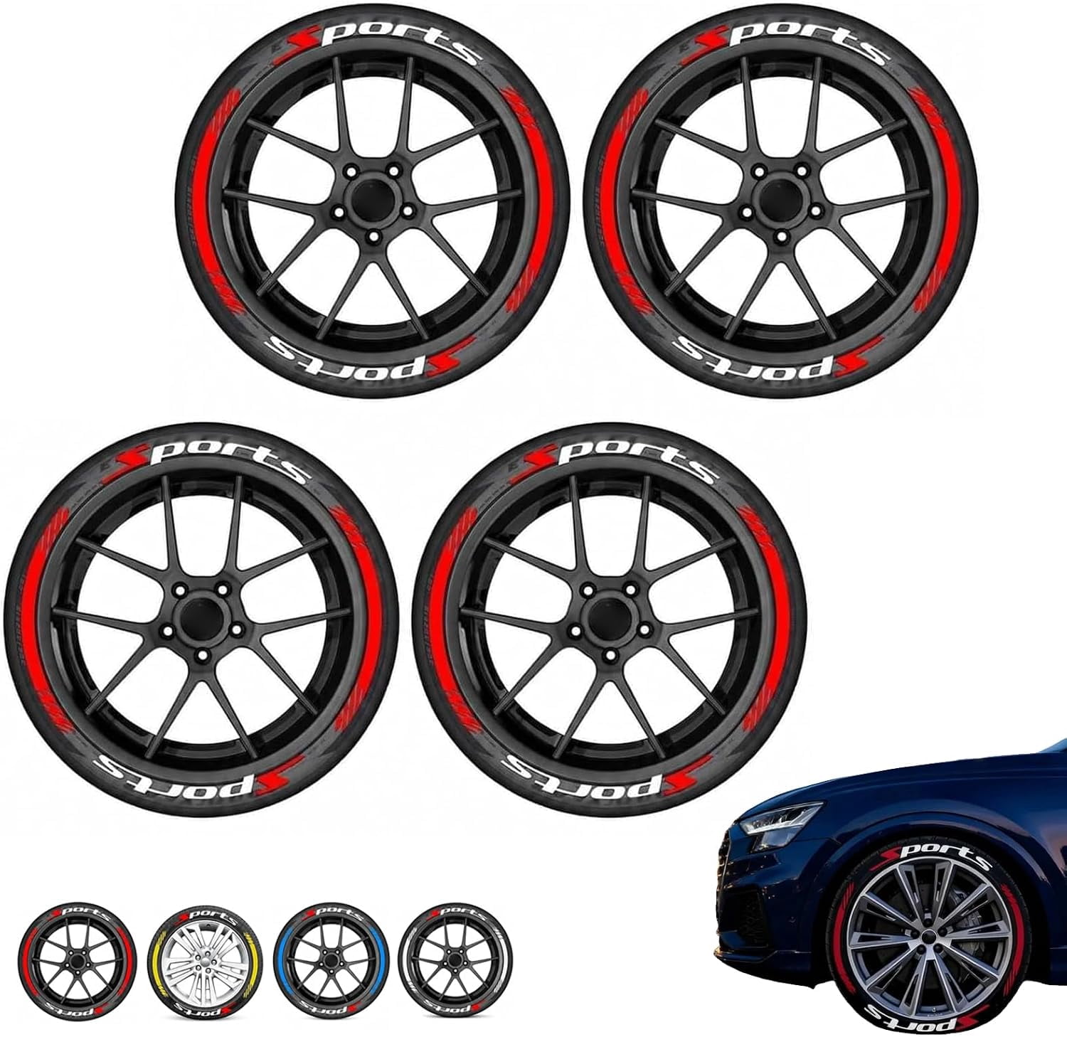 4PCS 3D Vehicle Tire Lettering Stickers, Car Tire Waterproof Universal ...