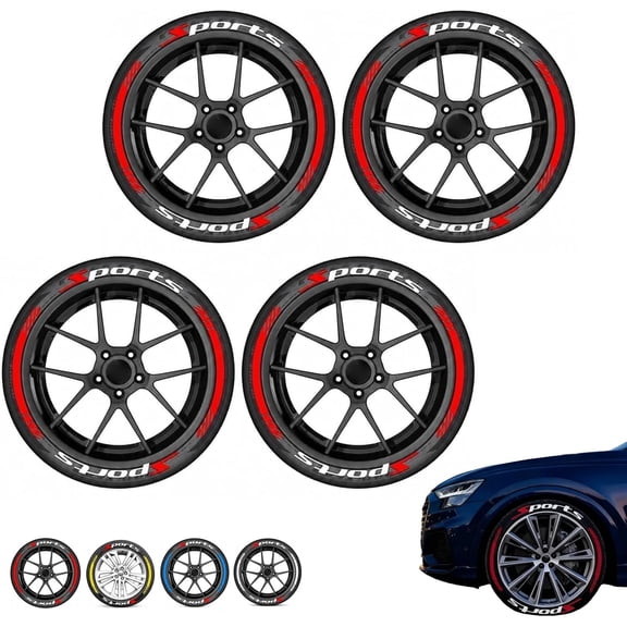 4PCS 3D Vehicle Tire Lettering Stickers, Car Tire Waterproof Universal Wheel Decals, Personality Raised Sport Lettering Set, for Suvs and Sedans