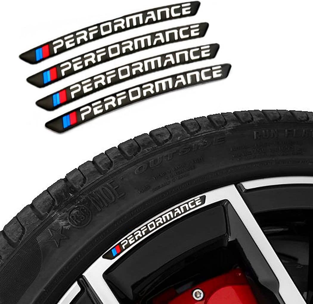 Three Wheel Full Set Sticker Design 4PCS 3D Wheel hub Stickers Decorative Stickers M Sticker car Logo Badge ...