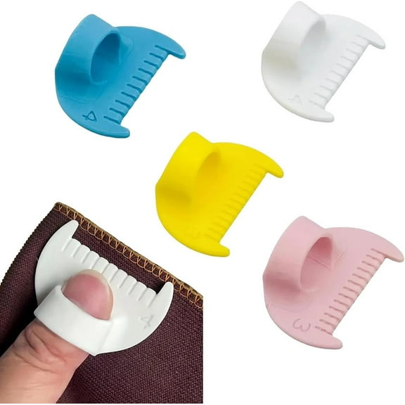 4PCS 3mm/4mm Edge Stitch Lock Sewing Gauge – Thumb Guide Ruler for Precise Hemming, Quilting & Fabric Stitching, Lightweight DIY Sewing Tool Kit.(3mm/4mm)