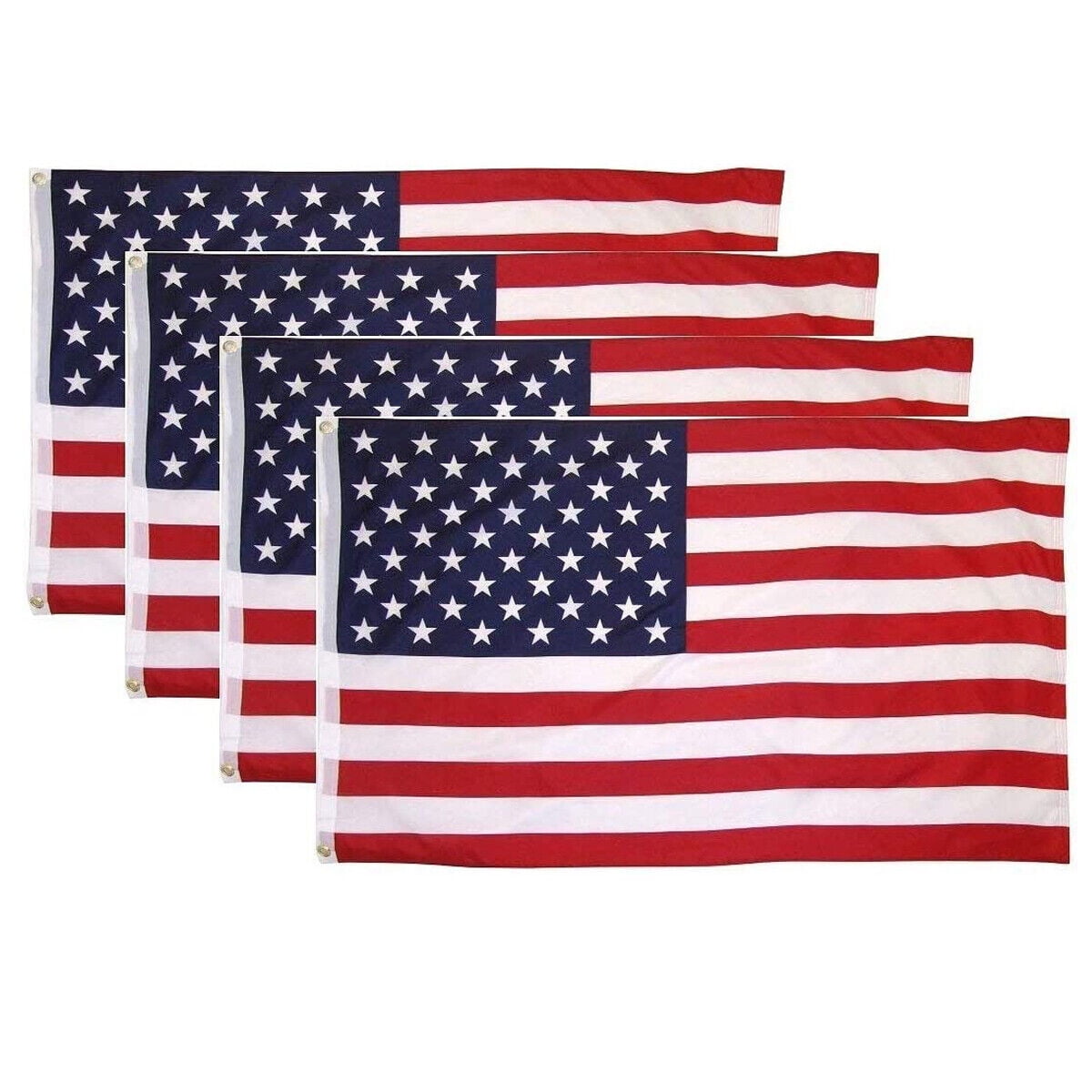 4PCS 3x5 ft US Flags W/ Embroidered Stars American Flag for Outdoor Indoor Unbranded