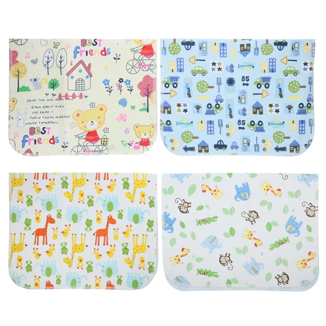 4PCS 45x30cm Baby Waterproof Sheet Urine Changing Pads Cartoon Reusable