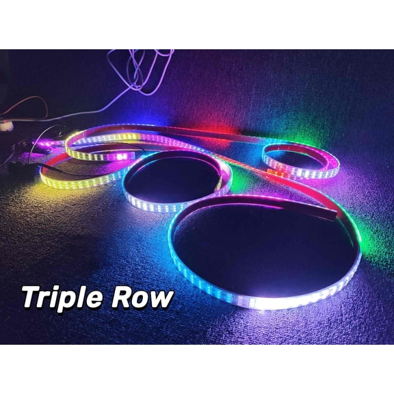 Tzvmny Lighting Factory - 4PCS 4FT Triple Row CHASING LED Light Strips Slingshot Truck Underglow Bluetooth+Remote