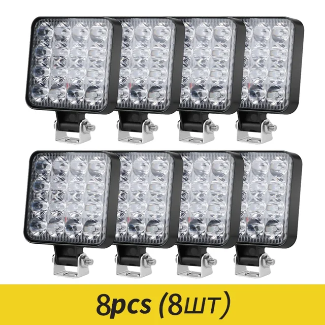 4PCS 48W Work Light White Mini LED Running Lights Bar Off road