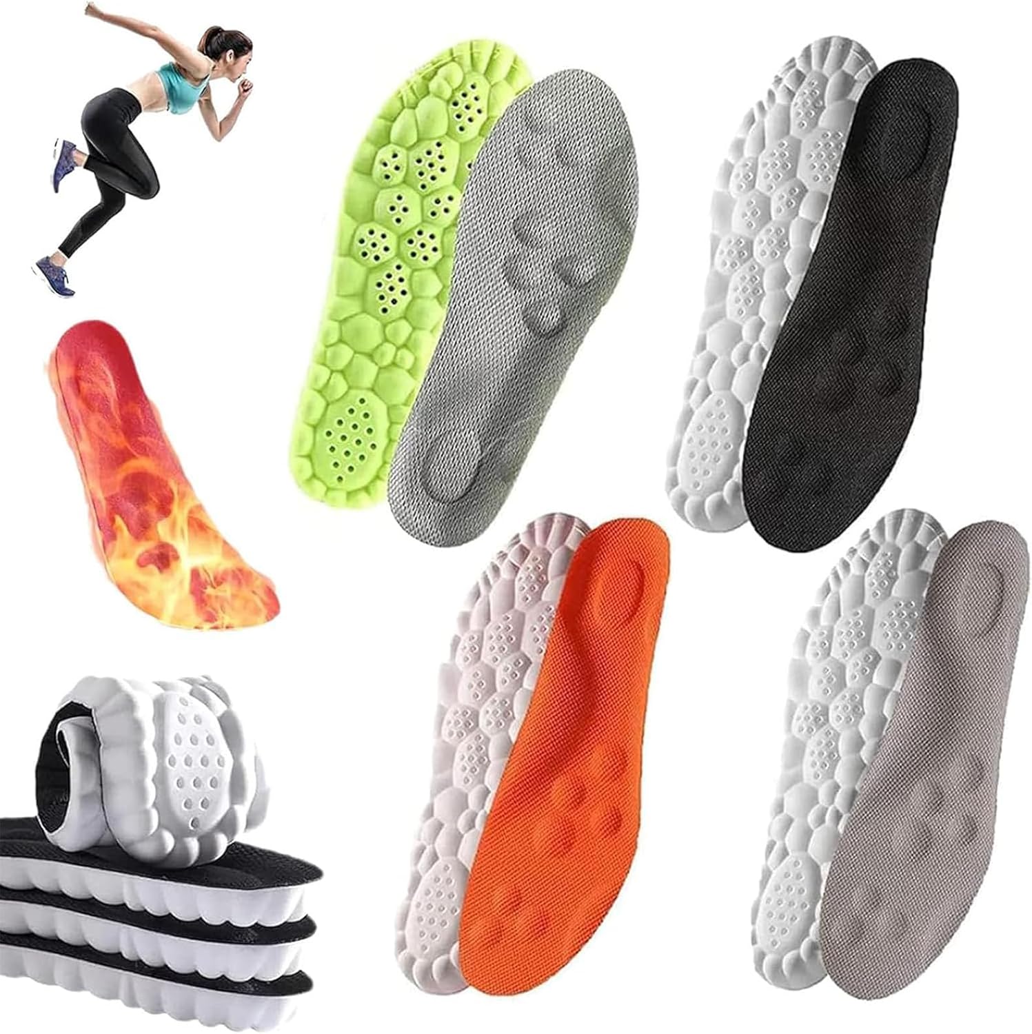 4PCS 4D Cloud Technology Insole for Men Women, Breathable Memory Foam ...