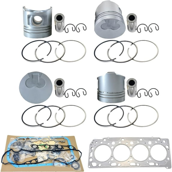 4PCS 4D56 Piston + Piston Rings STD With Full Gasket Kit For Mitsubishi 4D56 4D56T Engine For PICKUP PAJERO L200 L300