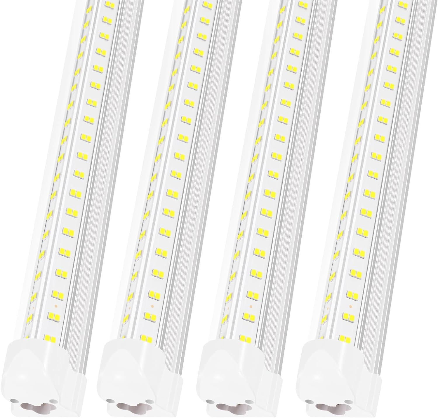 4PCS 4FT LED Shop Light, 60W 9000LM 5000K V Shape 4' Led Shop Light, Super Bright Linkable Shop Lights, Hight Output T8 LED Tube Lights, LED Shop Lights for Garage 4 Foot with Plug